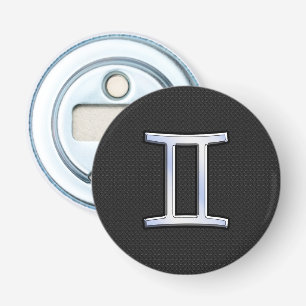 Modern Chrome Like Gemini Zodiac Symbol Bottle Opener