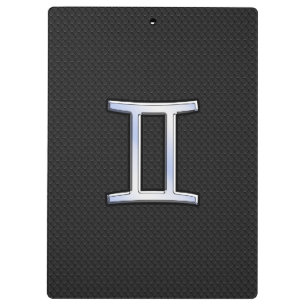 Modern Chrome Like Gemini Zodiac Symbol Clipboard