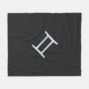 Modern Chrome Like Gemini Zodiac Symbol Fleece Blanket