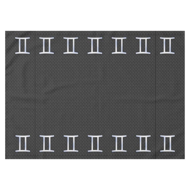Modern Chrome Like Gemini Zodiac Symbol Tablecloth (Front (Horizontal))