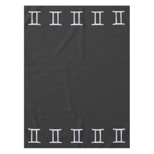 Modern Chrome Like Gemini Zodiac Symbol Tablecloth