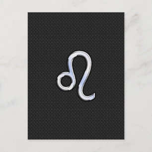 Modern Chrome Like Leo Sign on snake skin Postcard