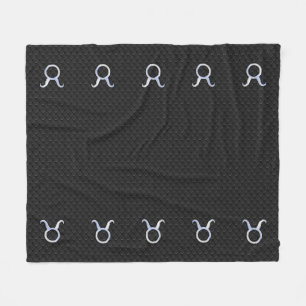 Modern Chrome Like Taurus Zodiac Sign Fleece Blanket