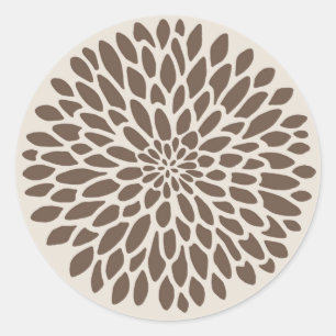 Modern Chrysanthemum Graphic Classic Round Sticker