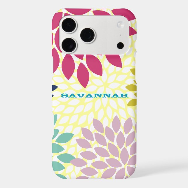 Modern Chrysanthemum Personalised iPhone Case (Back)