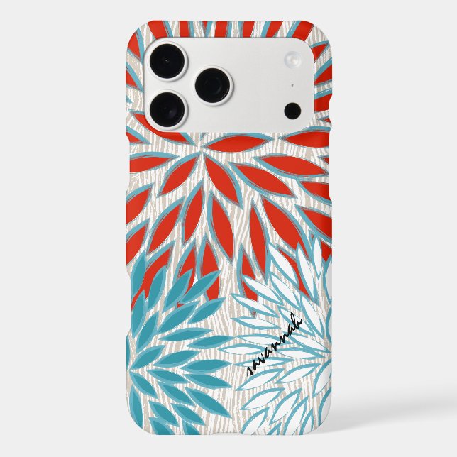 Modern Chrysanthemum Personalised iPhone Case (Back)