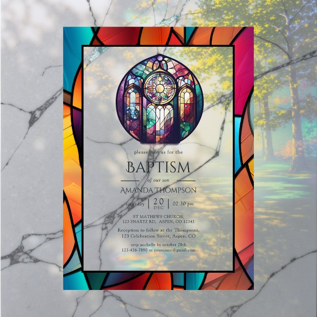 Modern Church Baptism, Dedication or Christening Acrylic Invitations (Modern Church Baptism, Dedication or Christening Acrylic Invitations)