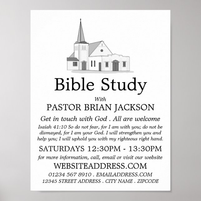 Modern Church, Christian Bible Class Advert Poster (Front)