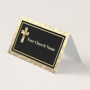 Modern Church Gold And Black KJV Networking Card