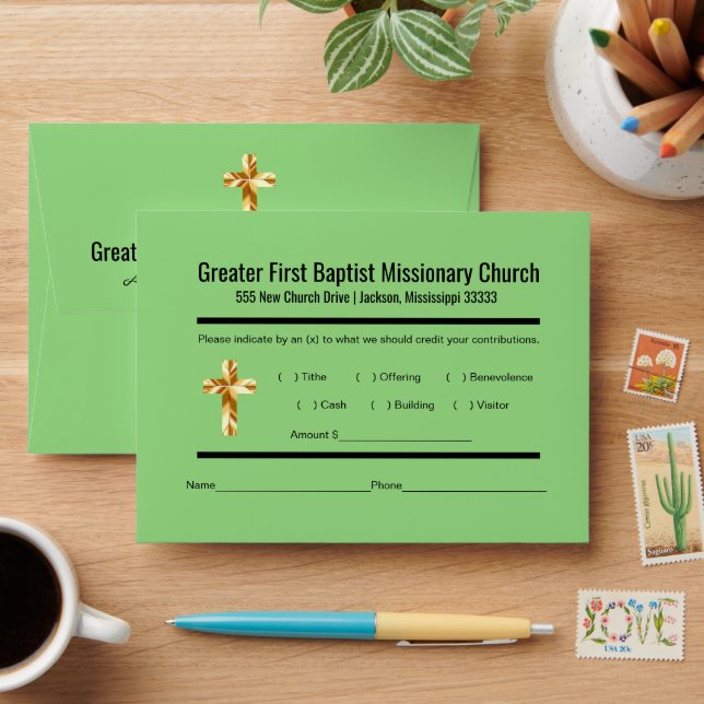 Modern Church Tithe Envelope  (Desk)