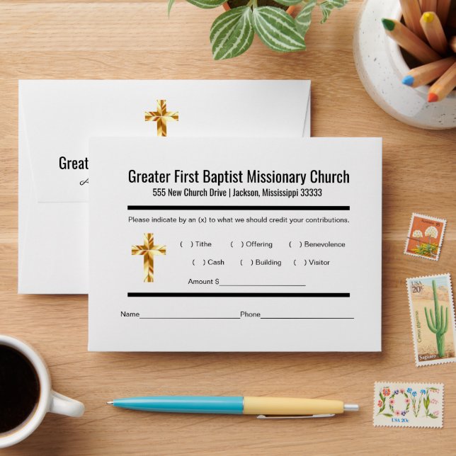 Modern Church Tithe Envelope  (Desk)