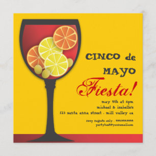 Modern Cinco de Mayo Sangria Fiesta Invitation