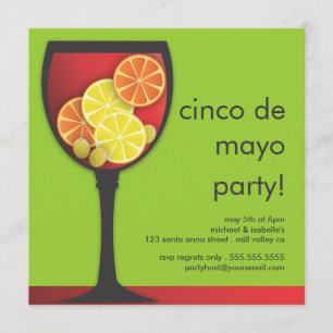 Modern Cinco de Mayo Sangria Party Invitation
