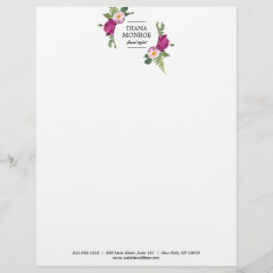 Modern Circle Floral Wreath Letterhead