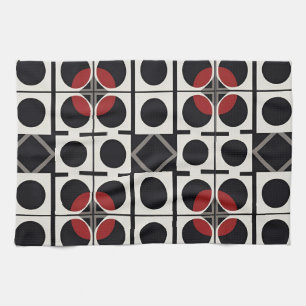 Modern Circle Geometry Abstract Circular Pattern Tea Towel