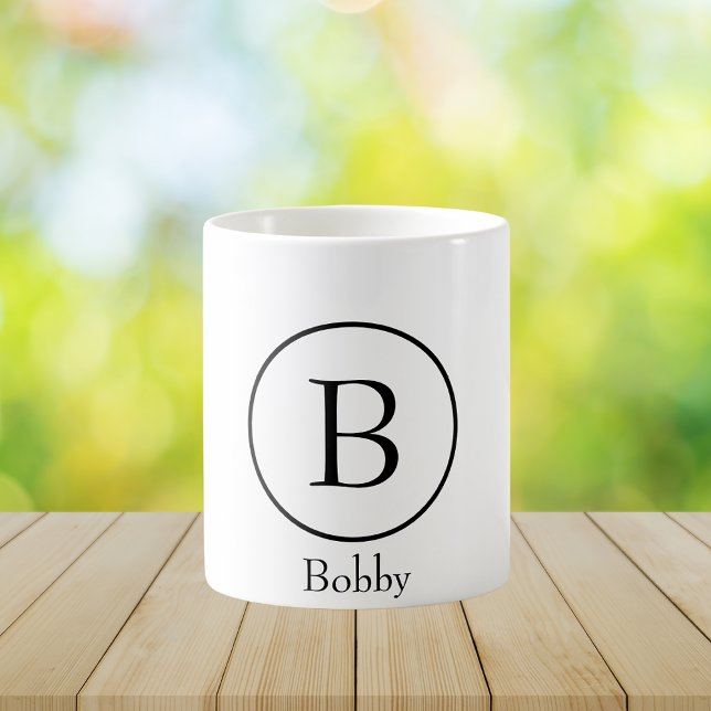 Modern Circle Initial Monogram Coffee Mug (Creator Uploaded)