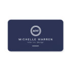 Modern Circle Monogram Initials on Midnight Blue