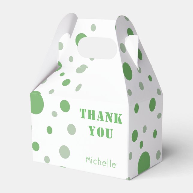 Modern Circle Pattern Thank you Party Favour Box (Front Side)