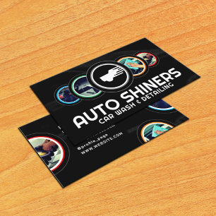 Modern circle round detail automotive  business card