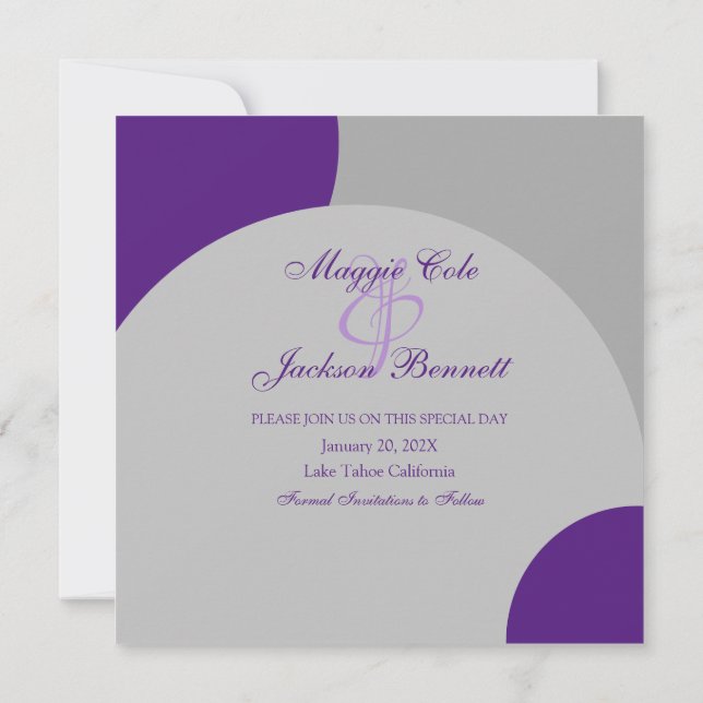 Modern Circle Save The Date (Back)