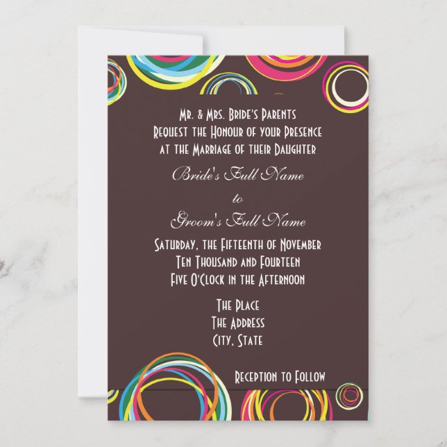 Modern Circles Abstract Wedding Invitations (Front)