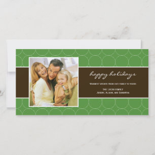 Modern Circles Holiday Photo Card - Green