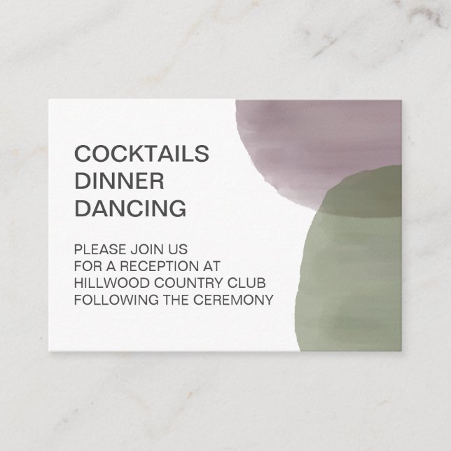 Modern Circles Wedding Reception Enclosure Card (Front)