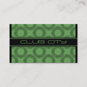 Modern Circular Caps Business Card, Green Card