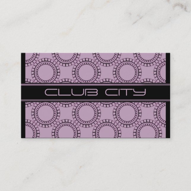 Modern Circular Caps Business Card, Lavender Card (Front)