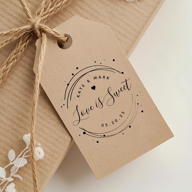 Modern Circular Love is Sweet Wedding Favour Rubber Stamp (Creator Uploaded)