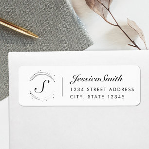 Modern Circular Monogram Custom Return Address