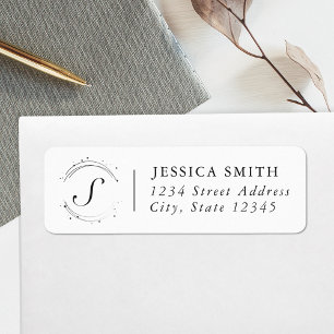Modern Circular Monogram Custom Return Address