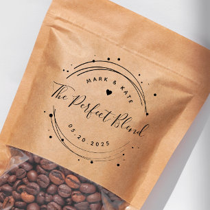 Modern Circular The Perfect Blend Wedding Favor Rubber Stamp