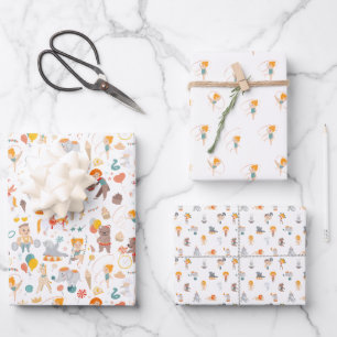 Modern Circus Fun Wrapping Paper Sheet