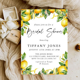 Modern Citrus Lemon Bridal Shower Invitation