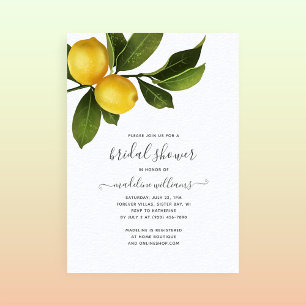 Modern Citrus Lemon Garden Bridal Shower Invitation