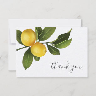 Modern Citrus Lemon Garden Bridal Shower  Thank Yo You Card
