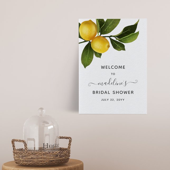 Modern Citrus Lemon Garden Bridal Shower Welcome  Poster (Creator Uploaded)