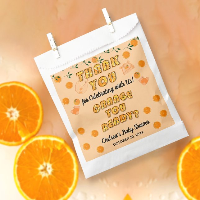 Modern Citrus Orange Cutie Fruity Zest Thank You Favour Bags (Creator Uploaded)