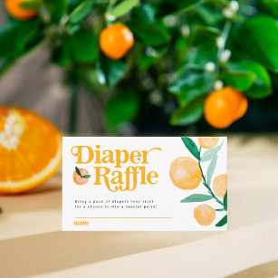 Modern Citrus Orange Retro Books for Baby Shower E Enclosure Card