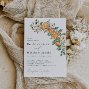  Modern Citrus-Themed Wedding Invitations Editable