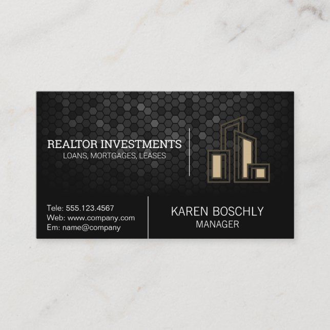 Modern City Building Logo Business Card (Front)