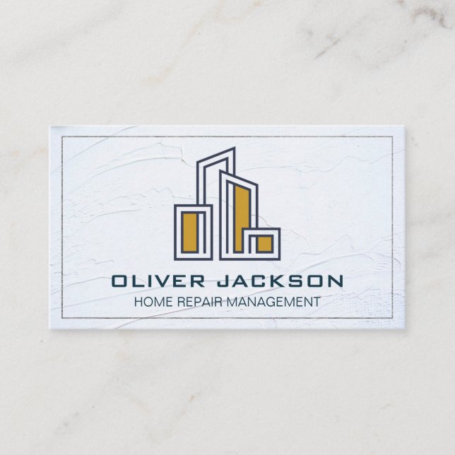 Modern City Building Logo Business Card (Front)