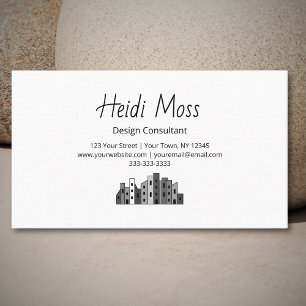 Modern City Skyline Interior Design Consultant  Business Card