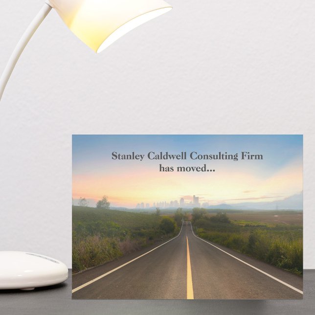 Modern City Skyline Road Custom Business Moving Announcement (Creator Uploaded)