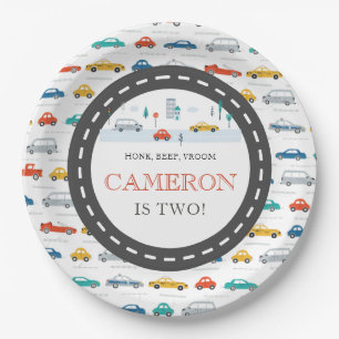 Modern City Transportation birthday Party  Paper Plate