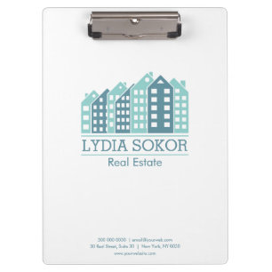  Modern Cityscape Logo Real Estate Clipboard