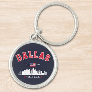 Modern Cityscape of Dallas Texas Key Ring
