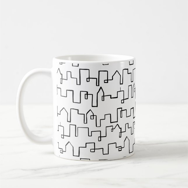 Modern Cityscape painted design Coffee Mug (Left)