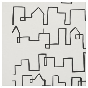 Modern Cityscape painted design Fabric